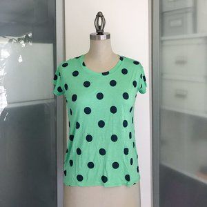 NWOT Madewell green and navy dot tee XS